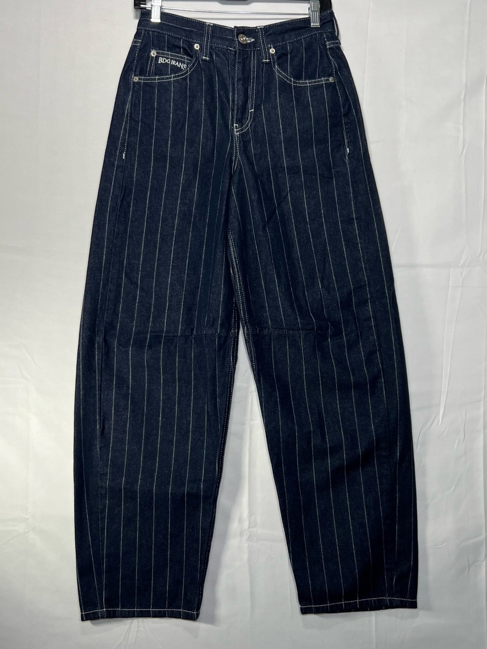 BDG Urban Outfitters Pinstripe Barrel Jeans Dark Wash Size 25